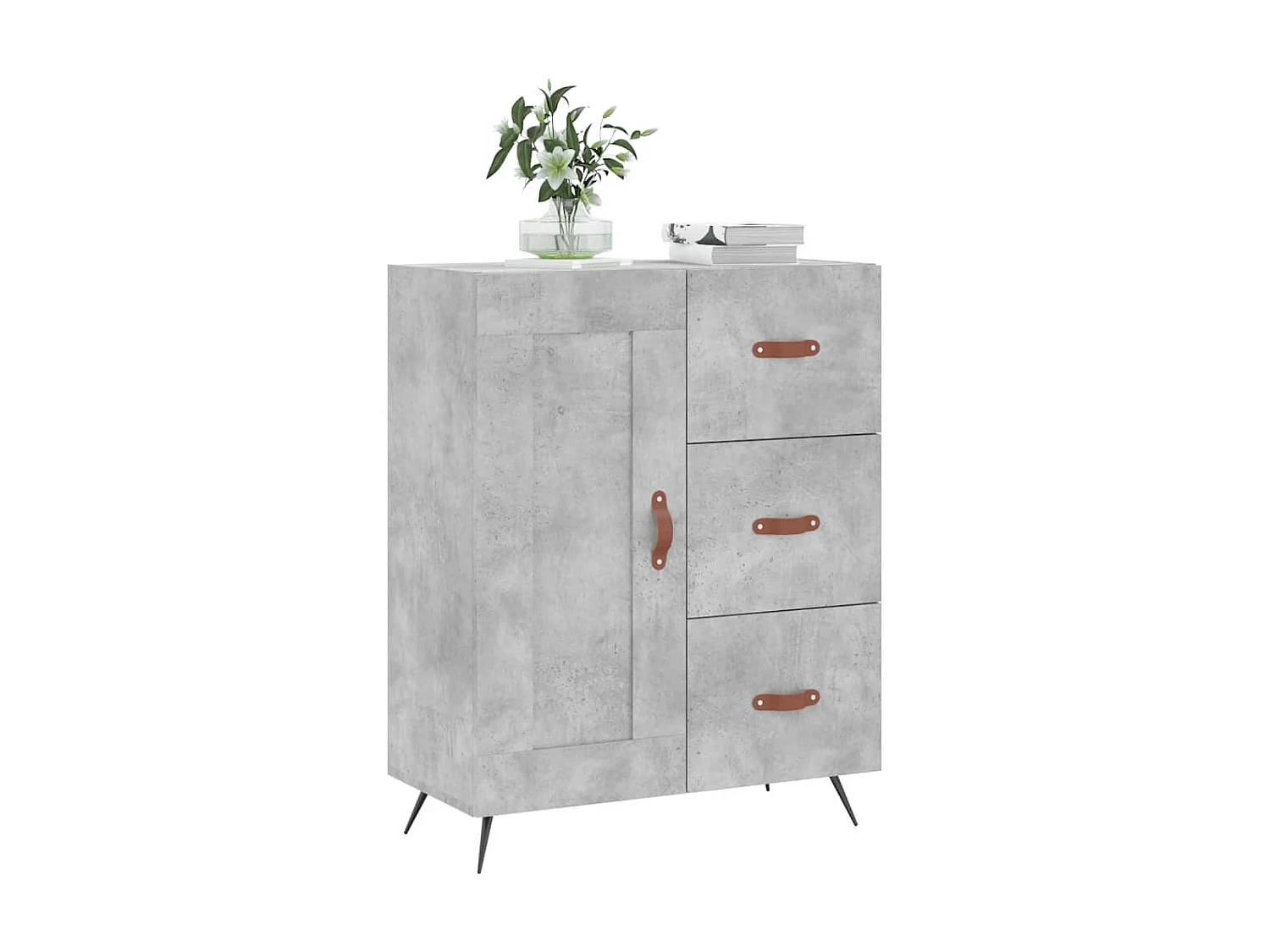 Dressoir 69,5x34x90 cm bewerkt hout betongrijs NL801281