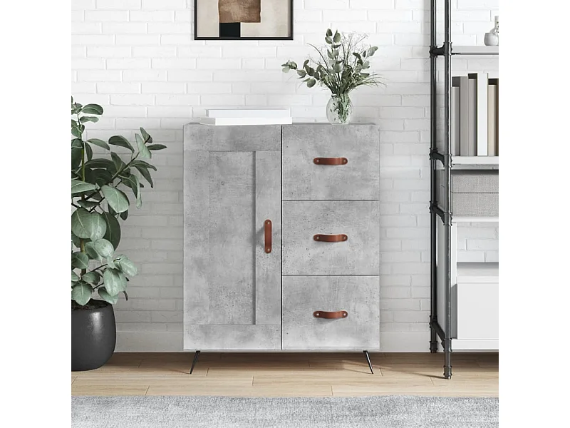 Dressoir 69,5x34x90 cm bewerkt hout betongrijs NL801281