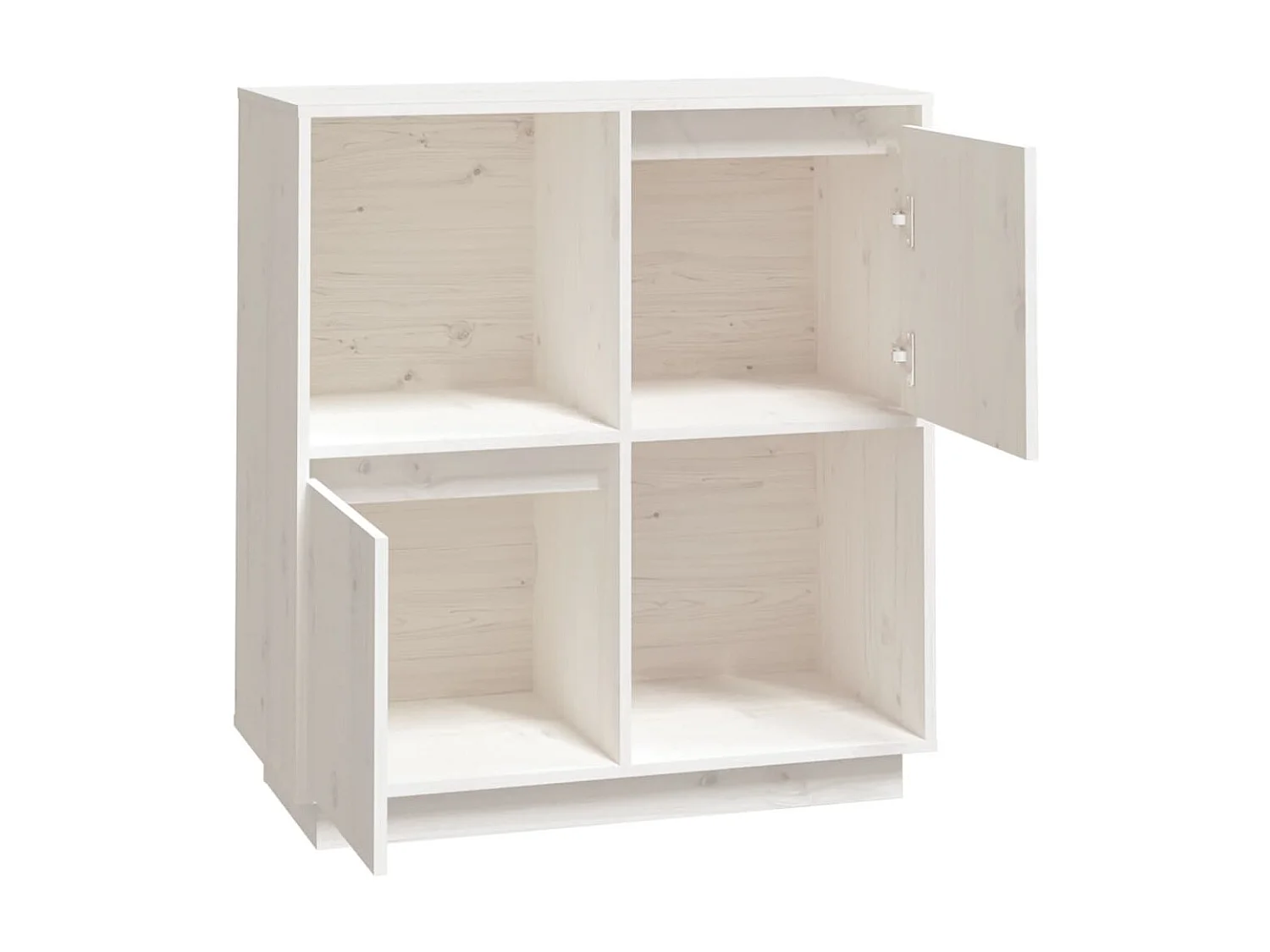 Dressoir 74x35x80 cm massief grenenhout wit NL567770