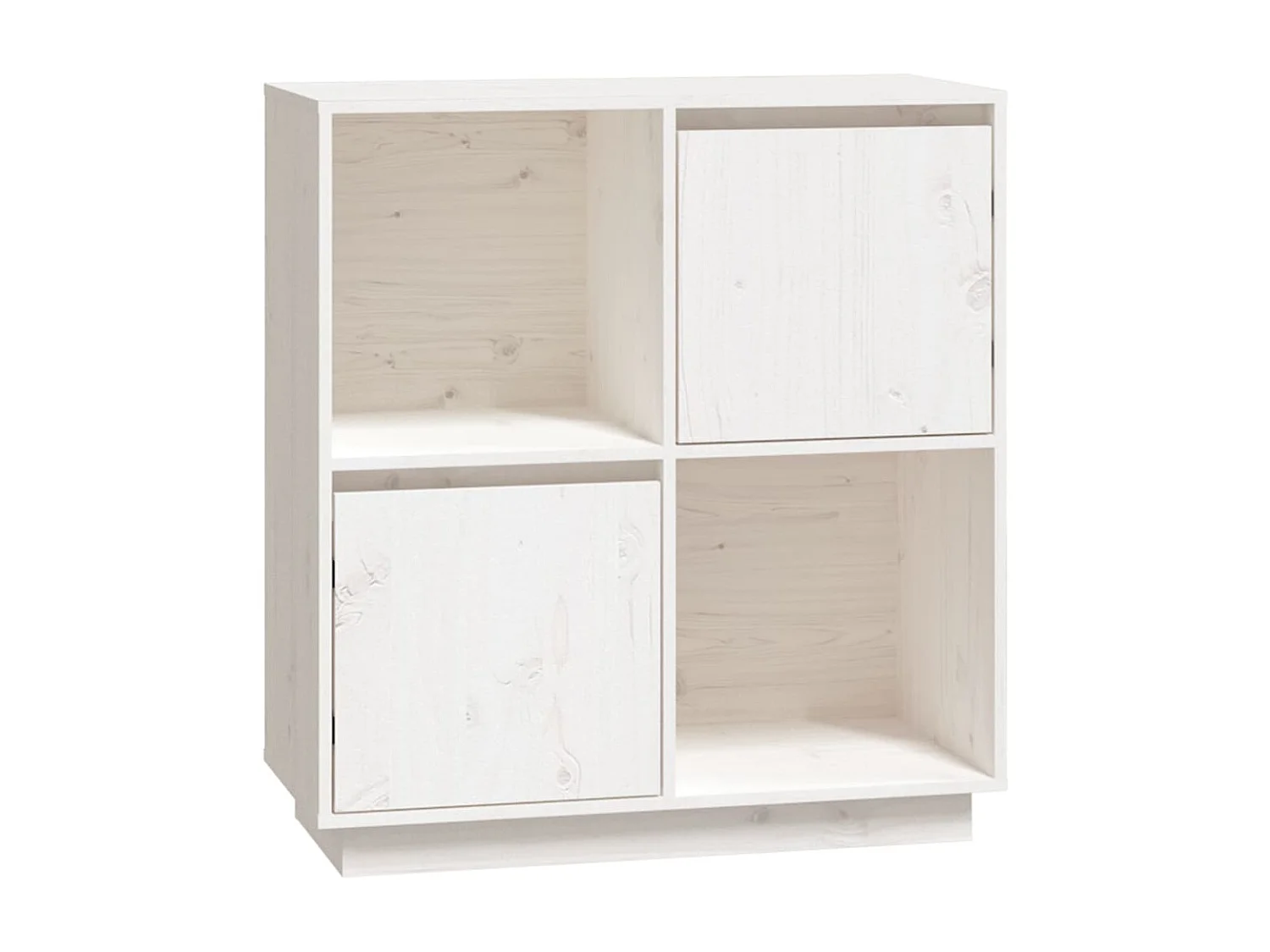 Buffet Blanc 74x35x80 cm Bois massif de pin EGER18773