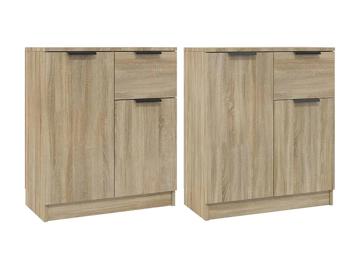 Buffets 2 pcs Chêne Sonoma 60x30x70 cm Bois d'ingénierie EGER88003