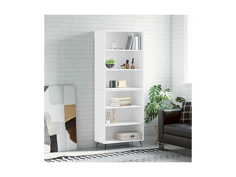 Highboard,Kommode Weiß 69,5x32,5x180 cm Holzwerkstoff -gkd103503