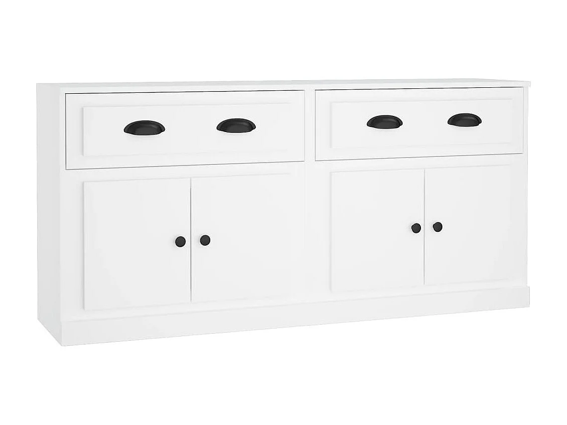 Buffets 2 pcs blanc bois d'ingénierie EGER13905