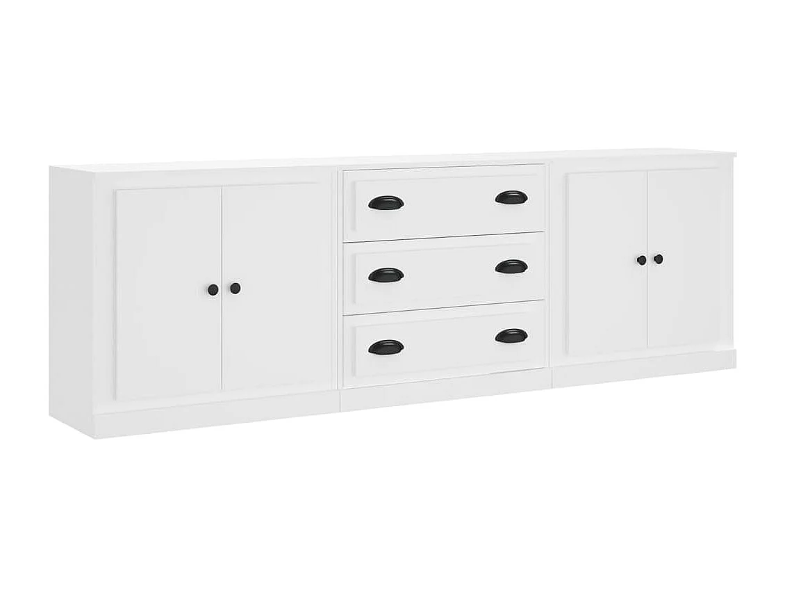Buffets 3 pcs Blanc Bois d'ingénierie EGER30086