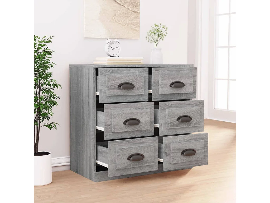 Dressoir 70x35,5x67,5 cm bewerkt hout grijs sonoma eikenkleurig NL700792