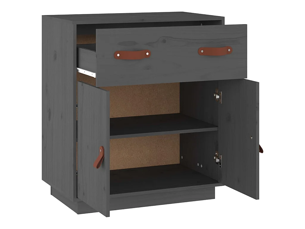 Buffet Gris 65,5x40x75 cm Bois massif de pin EGER64179