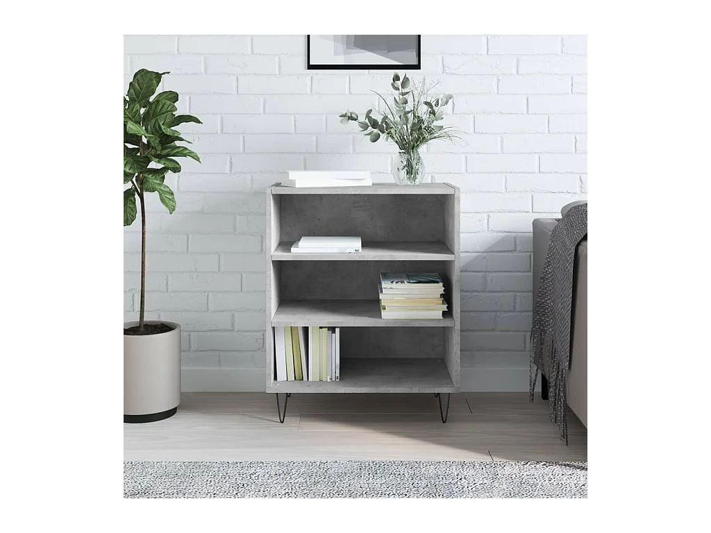 Buffet gris béton 57x35x70 cm bois d'ingénierie QWE22543