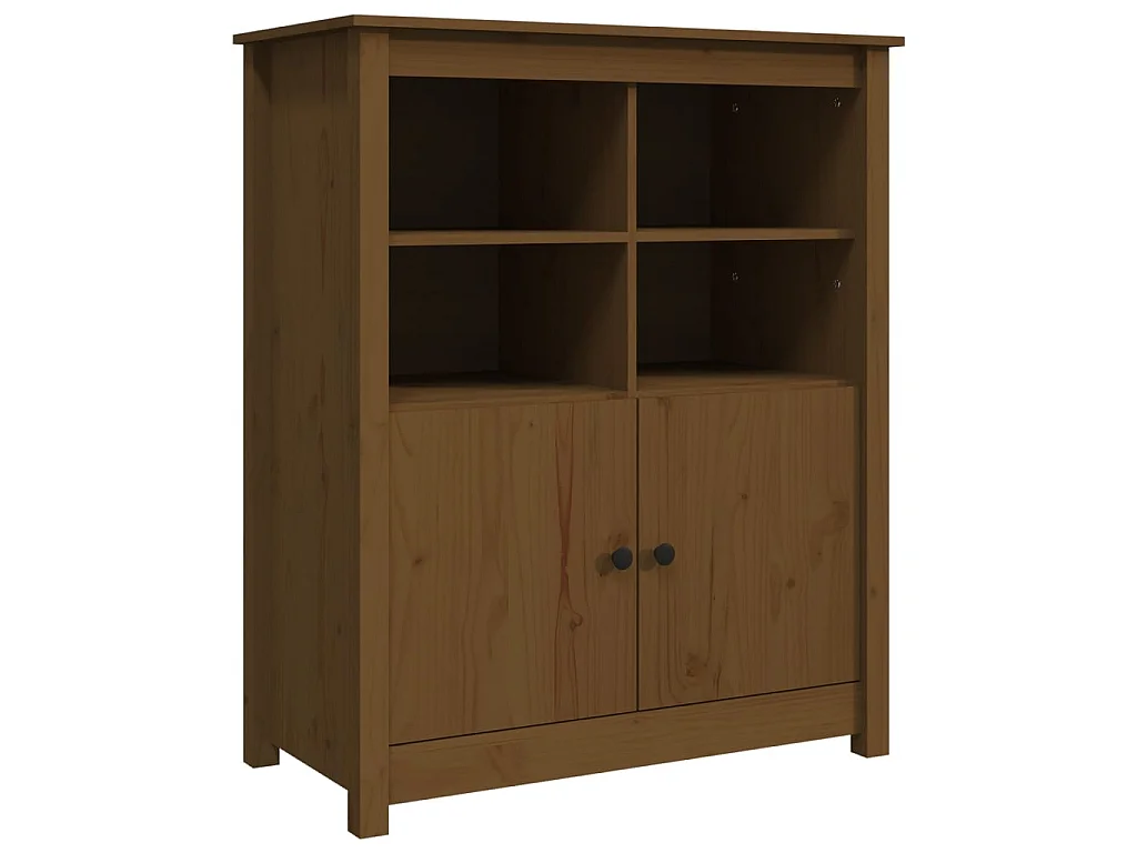 Aparador de madera maciza de pino marrón miel 83x41,5x100 cm ES19255