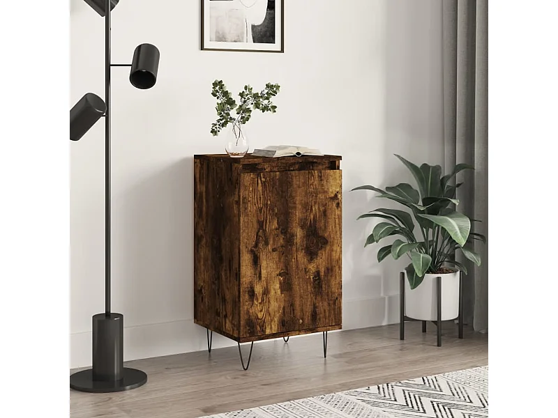 Buffet chêne fumé 40x35x70 cm bois d'ingénierie QWE12511
