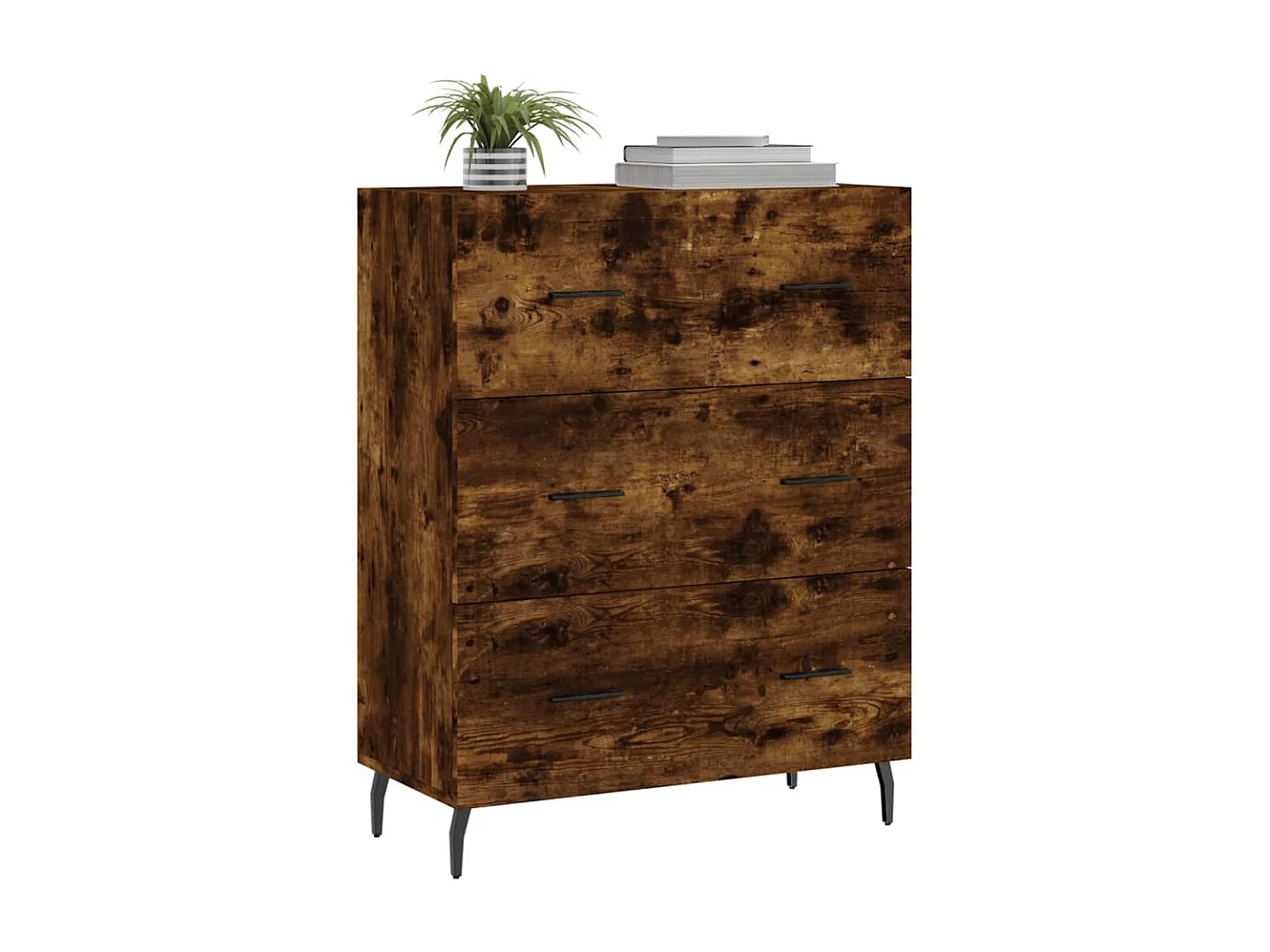Buffet chêne fumé 69,5x34x90 cm bois d'ingénierie QWE19536