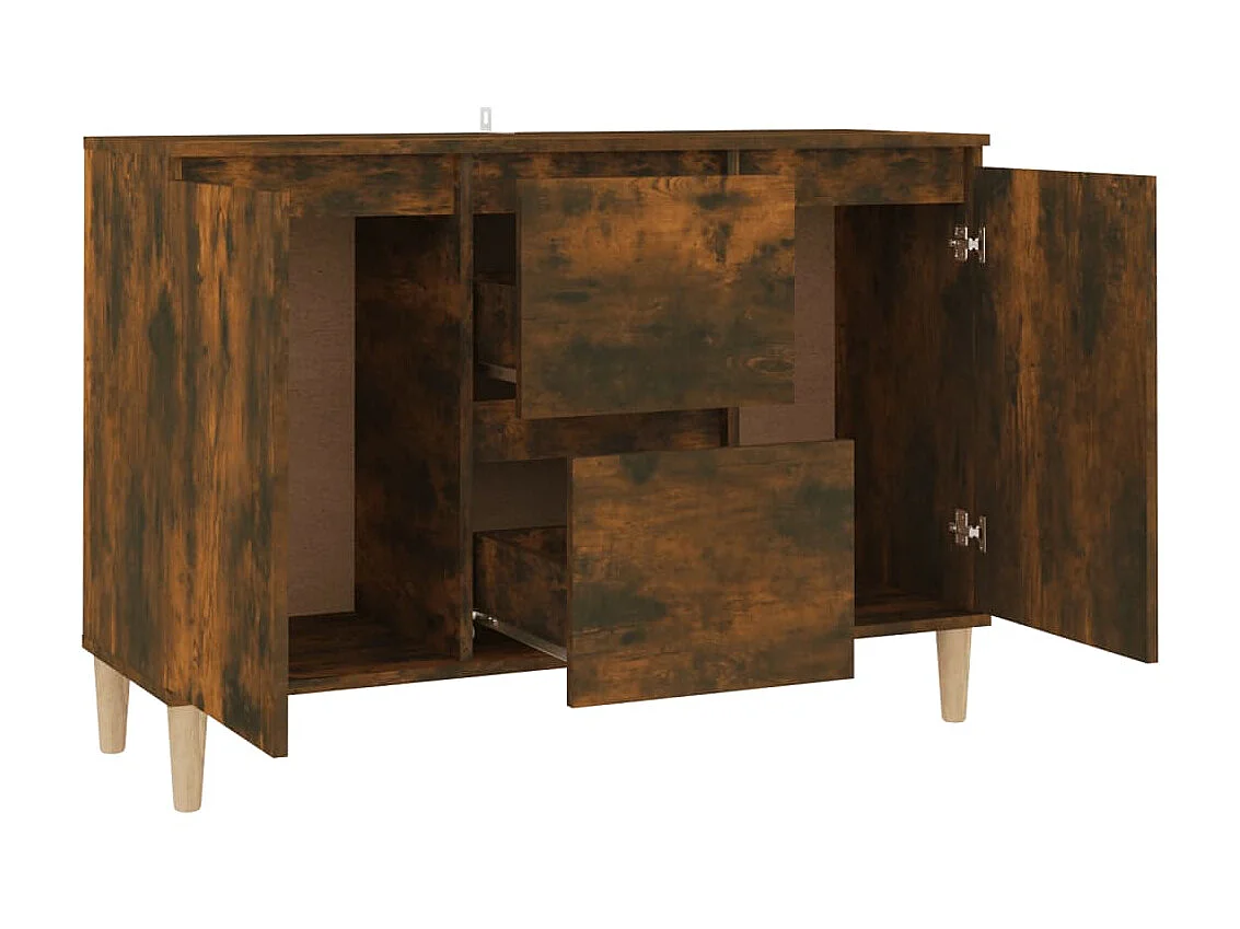 Dressoir 101x35x70 cm bewerkt hout gerookt eikenkleurig NL81291