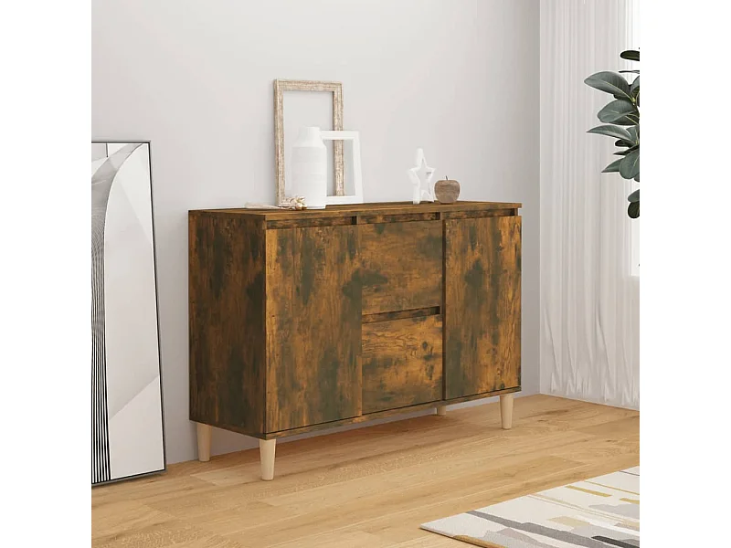 Aparador madera contrachapada color roble ahumado 103,5x35x70cm ES58758