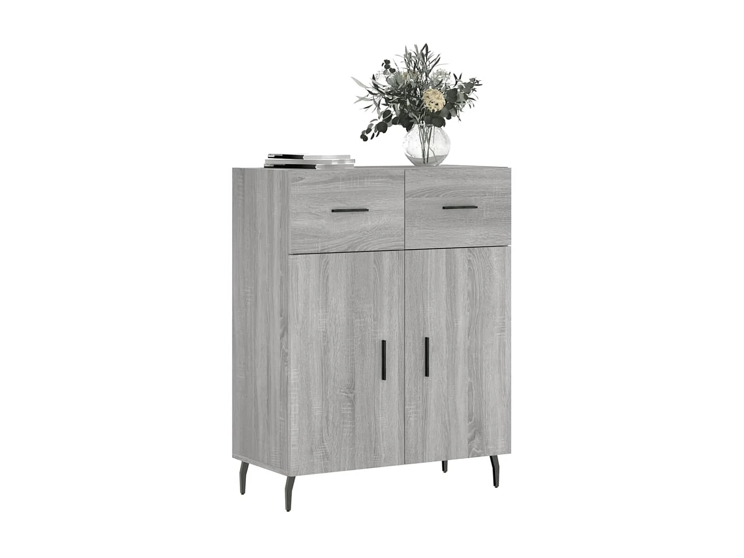 Dressoir 69,5x34x90 cm bewerkt hout grijs sonoma eikenkleurig NL583499