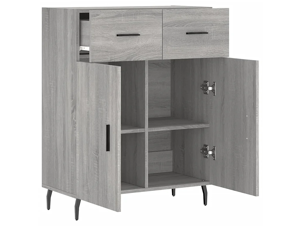 Dressoir 69,5x34x90 cm bewerkt hout grijs sonoma eikenkleurig NL583499