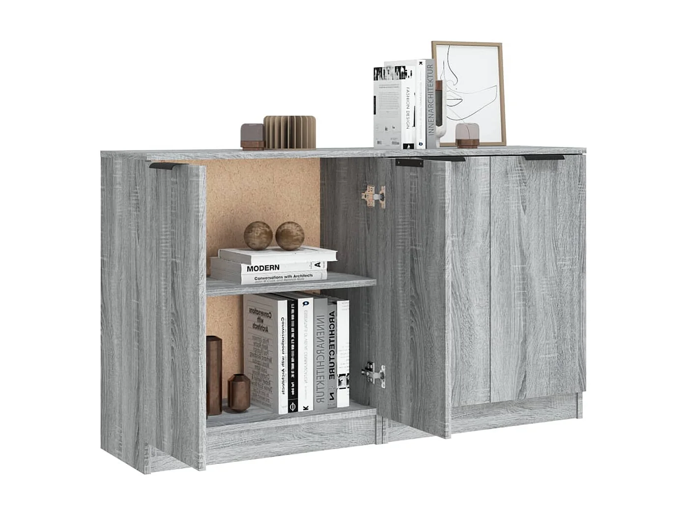 Buffets 2 pcs Sonoma gris 60x30x70 cm Bois d'ingénierie EGER44669