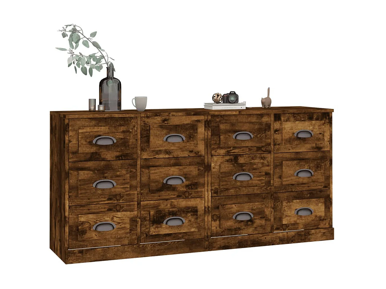 Buffets 2 pcs chêne fumé bois d'ingénierie EGER65879