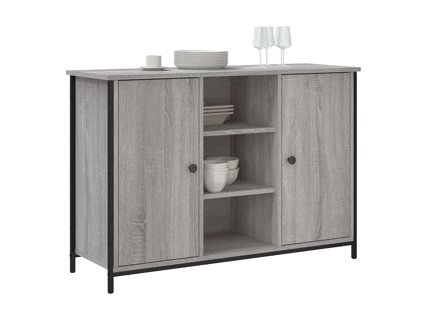 Buffet sonoma gris 100x35x70 cm bois d'ingénierie QWE31199
