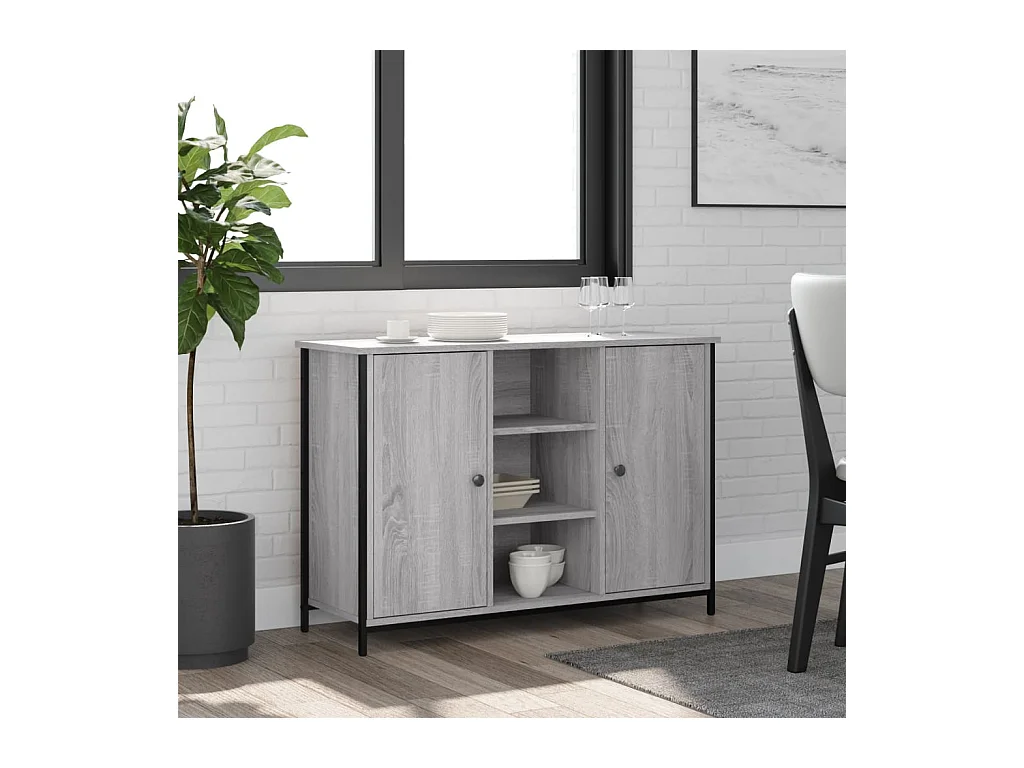 Buffet sonoma gris 100x35x70 cm bois d'ingénierie QWE31199