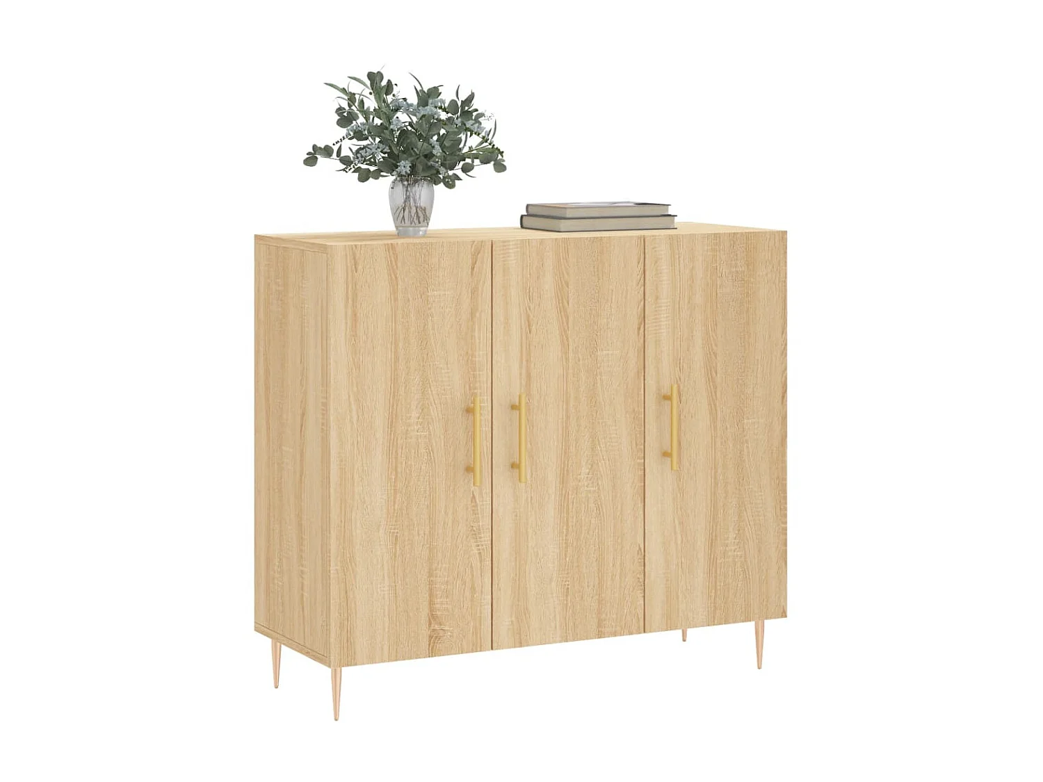 Buffet chêne sonoma 90x34x80 cm bois d'ingénierie QWE56238