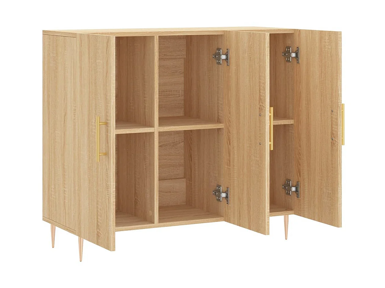 Buffet chêne sonoma 90x34x80 cm bois d'ingénierie QWE56238