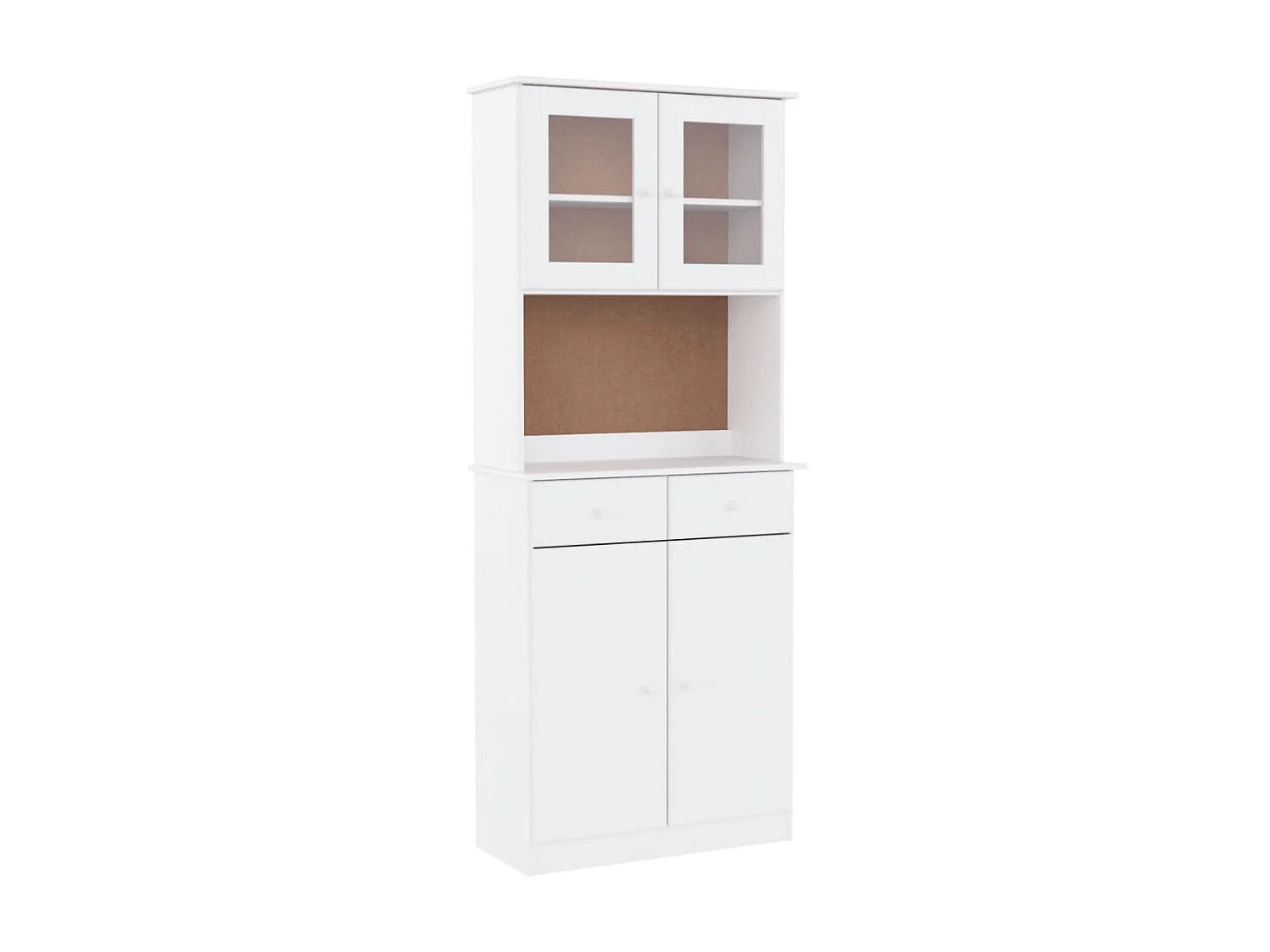 Highboard,Kommode ALTA Weiß 77x35x188 cm Massivholz Kiefer -gkd460366
