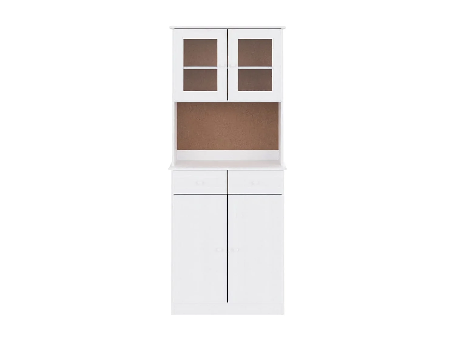 Highboard,Kommode ALTA Weiß 77x35x188 cm Massivholz Kiefer -gkd460366