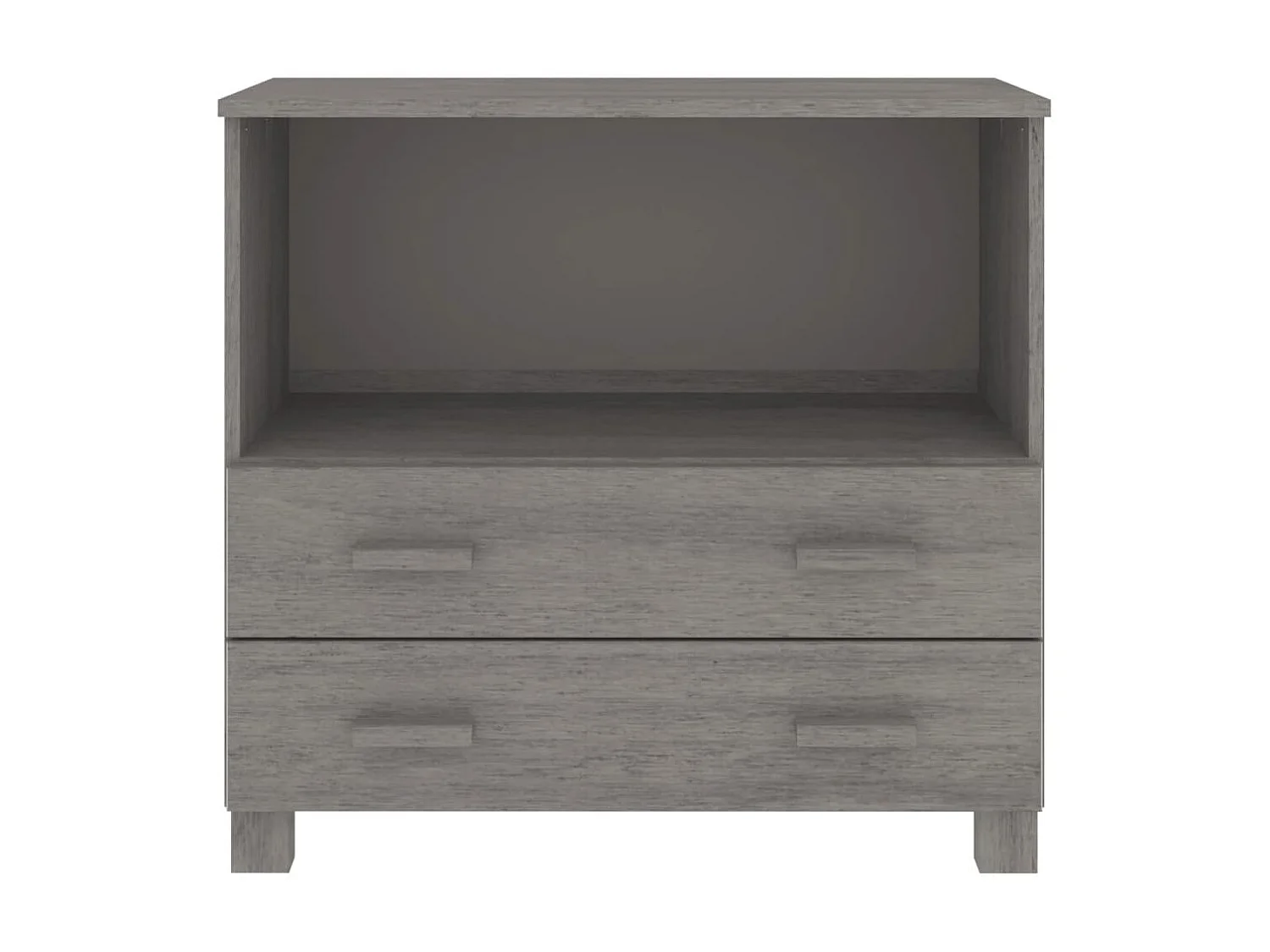 Dressoir HAMAR 85x35x80 cm massief grenenhout lichtgrijs NL708413