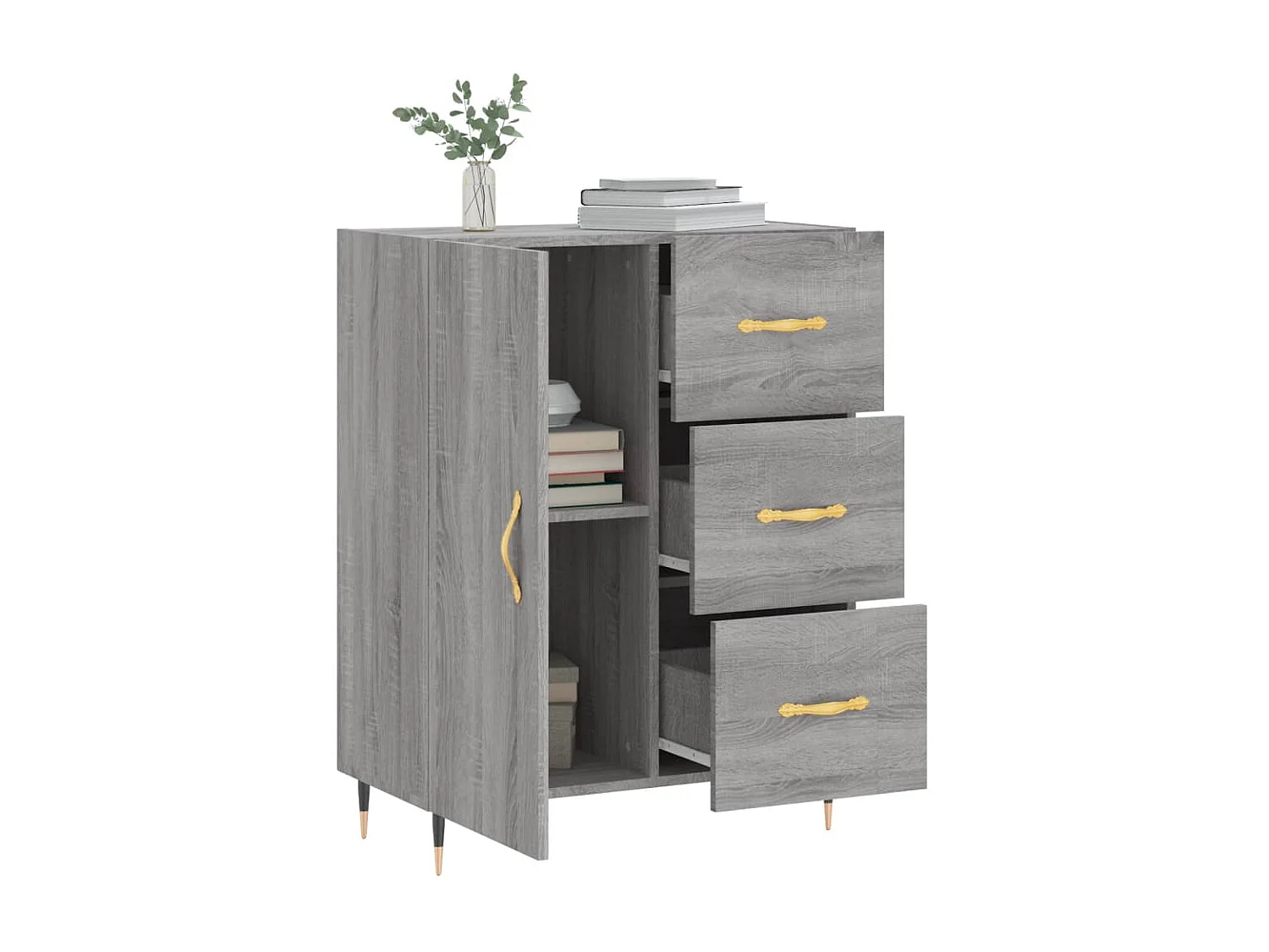 Buffet sonoma gris 69,5x34x90 cm bois d'ingénierie QWE81565