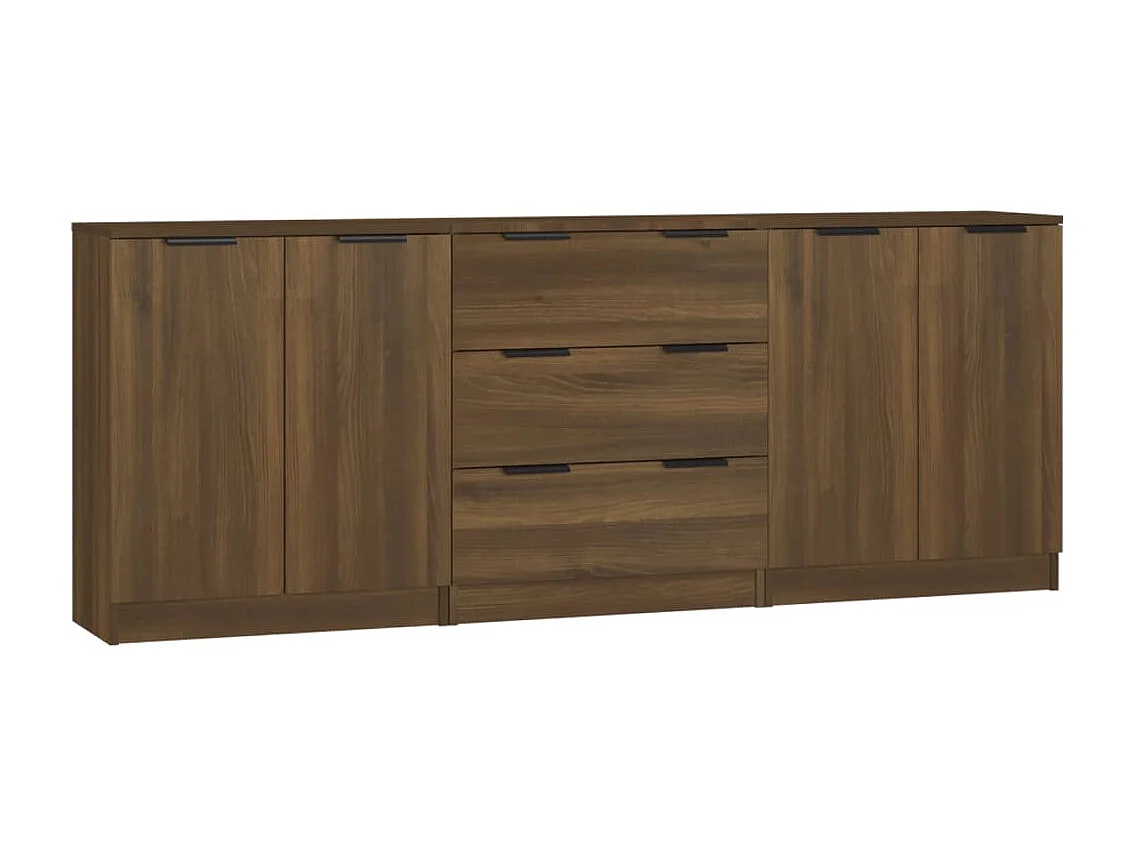 Buffets 3 pcs Chêne marron Bois d'ingénierie EGER24836