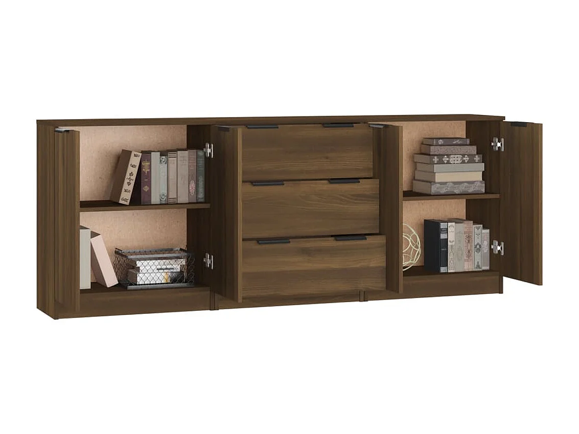 Buffets 3 pcs Chêne marron Bois d'ingénierie EGER24836