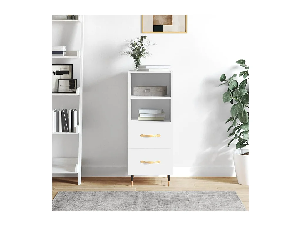 Buffet blanc 34,5x34x90 cm bois d'ingénierie QWE27696