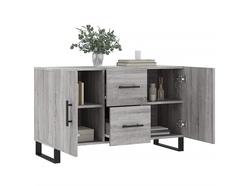 Buffet sonoma gris 100x36x60 cm bois d'ingénierie QWE60745