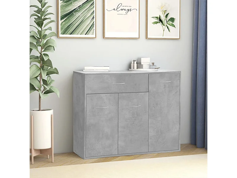 Buffet Gris béton 88x30x70 cm Aggloméré EGER52120