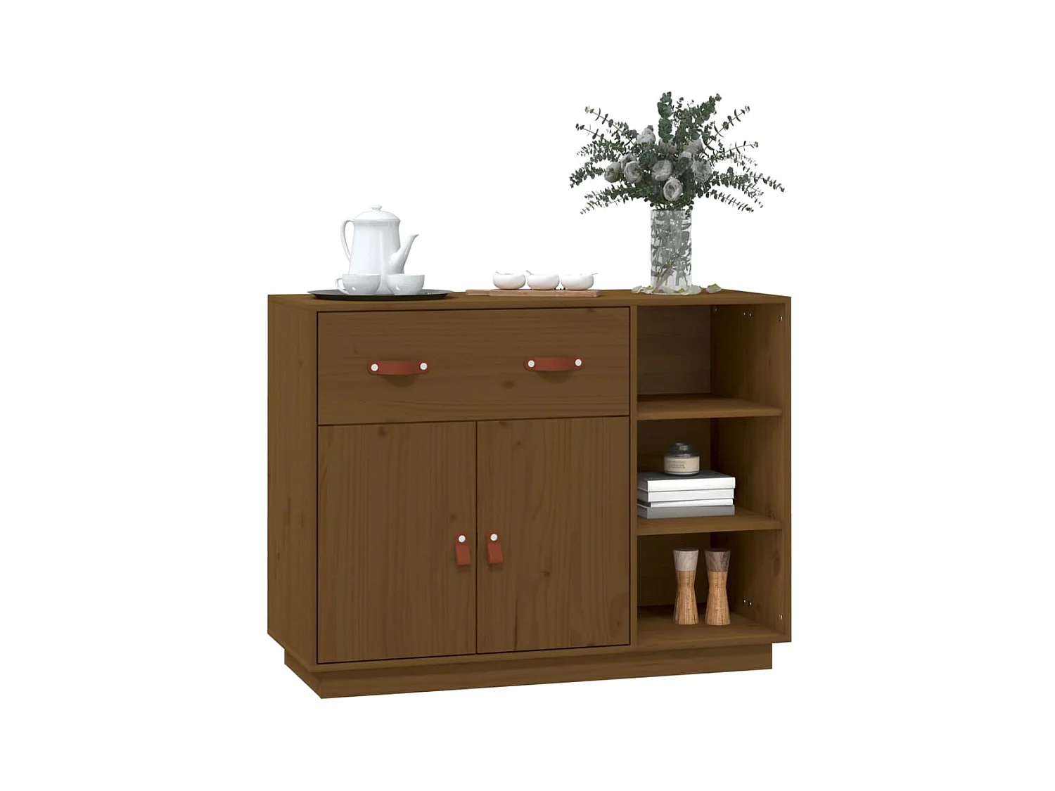 Buffet Marron miel 98,5x40x75 cm Bois massif de pin QWE41455