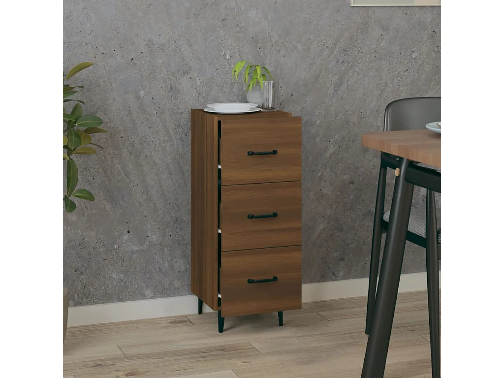 Aparador madera de ingeniería marrón roble 34,5x34x90 cm ES13325