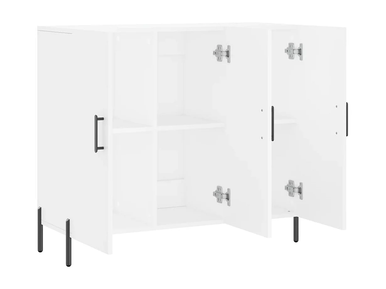 Aparador de madera de ingeniería blanco 90x34x80 cm ES39461