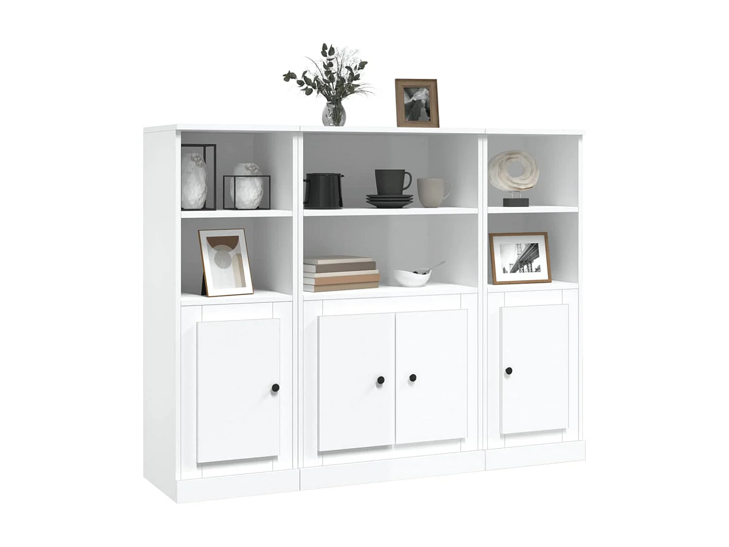 3 Stk.Highboards,Kommode Hochglanz-Weiß Holzwerkstoff -gkd795461