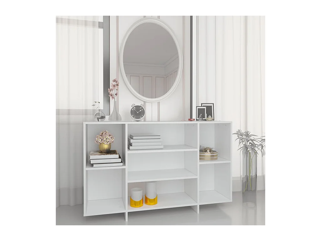 Buffet blanc 120x30x75 cm bois d'ingénierie QWE48651