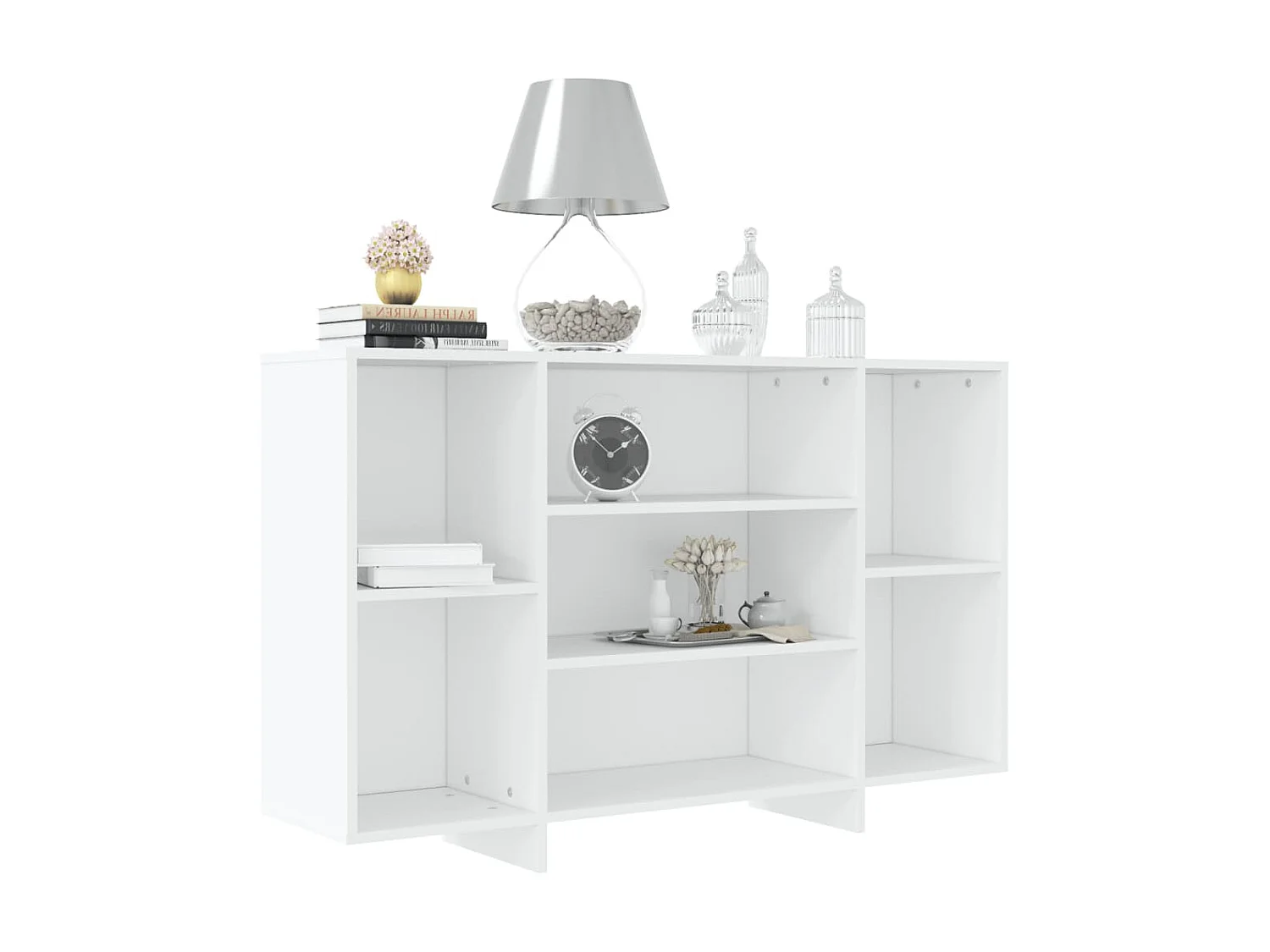 Dressoir 120x30x75 cm bewerkt hout wit NL126579