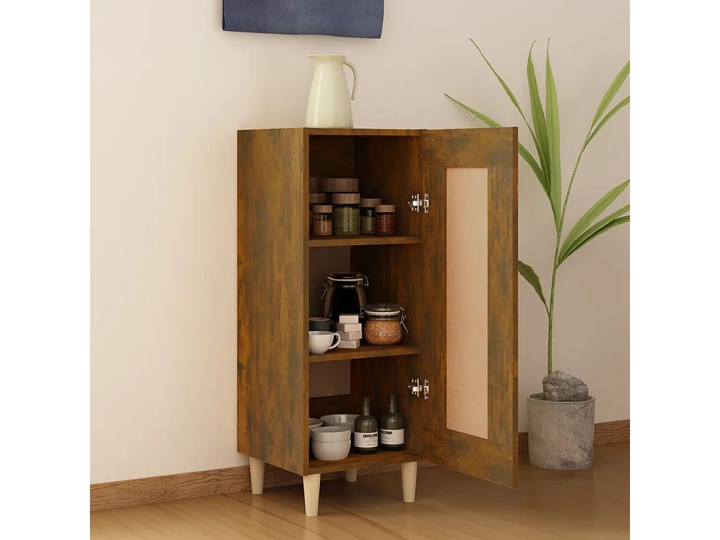 Buffet Chêne fumé 34,5x34x90 cm Bois d'ingénierie EGER60983