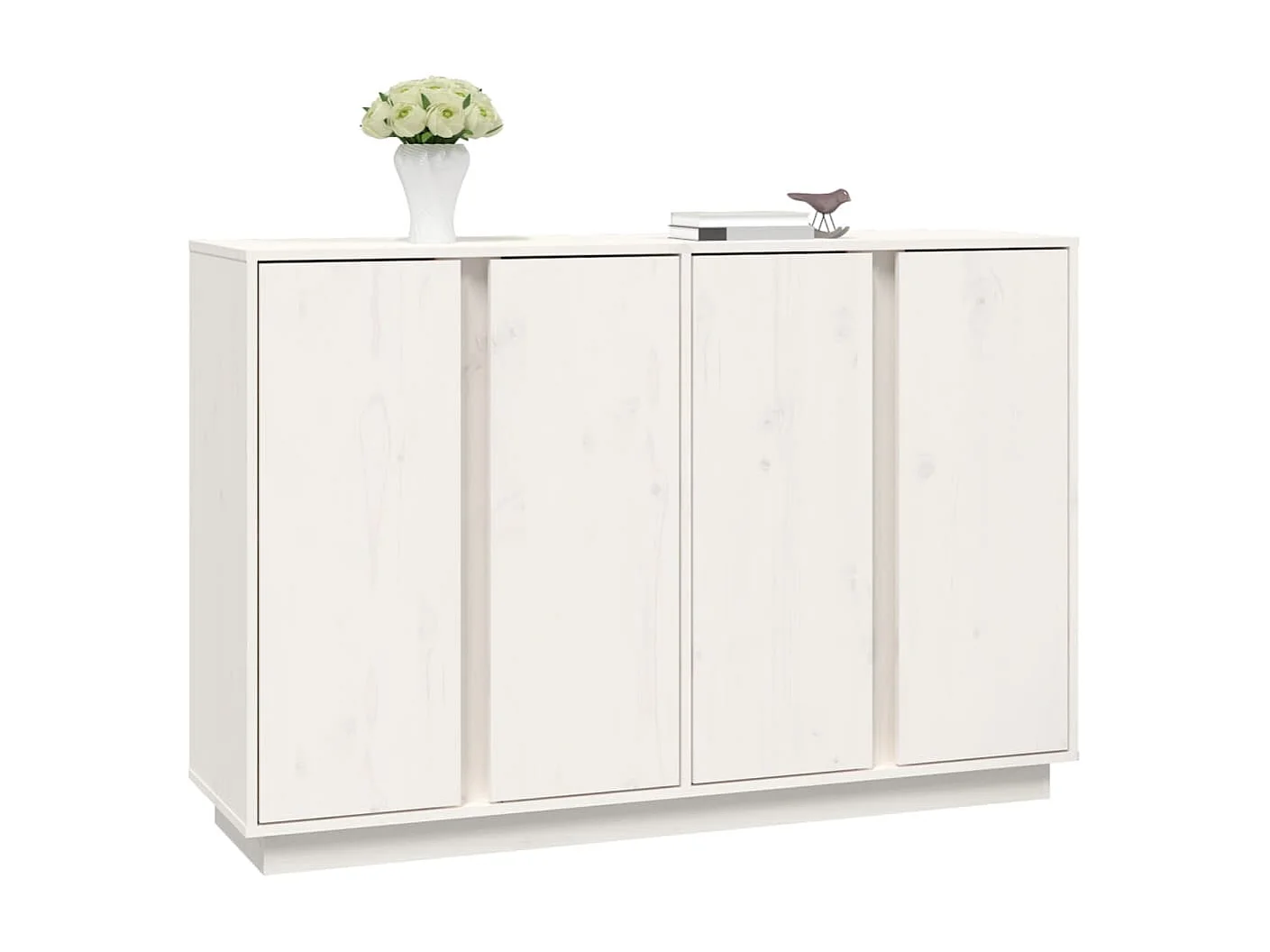 Buffet Blanc 120x35x80 cm Bois massif de pin QWE95154