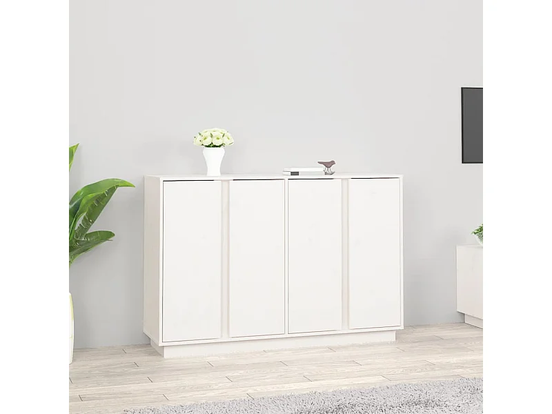 Dressoir 120x35x80 cm massief grenenhout wit NL832783