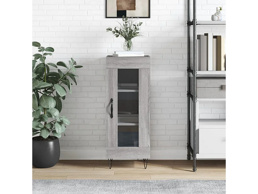 Dressoir 34,5x34x90 cm bewerkt hout grijs sonoma eikenkleurig NL764440