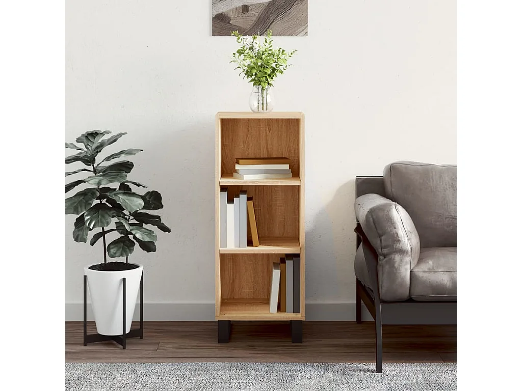 Buffet chêne sonoma 34,5x32,5x90 cm bois d'ingénierie QWE22018