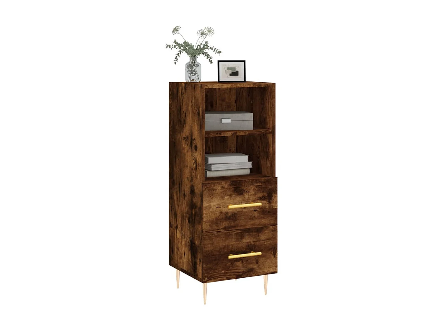 Buffet Chêne fumé 34,5x34x90 cm Bois d'ingénierie QWE92235