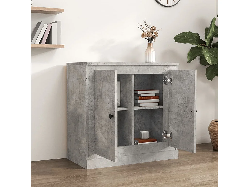 Buffet gris béton 70x35,5x67,5 cm bois d'ingénierie EGER23855