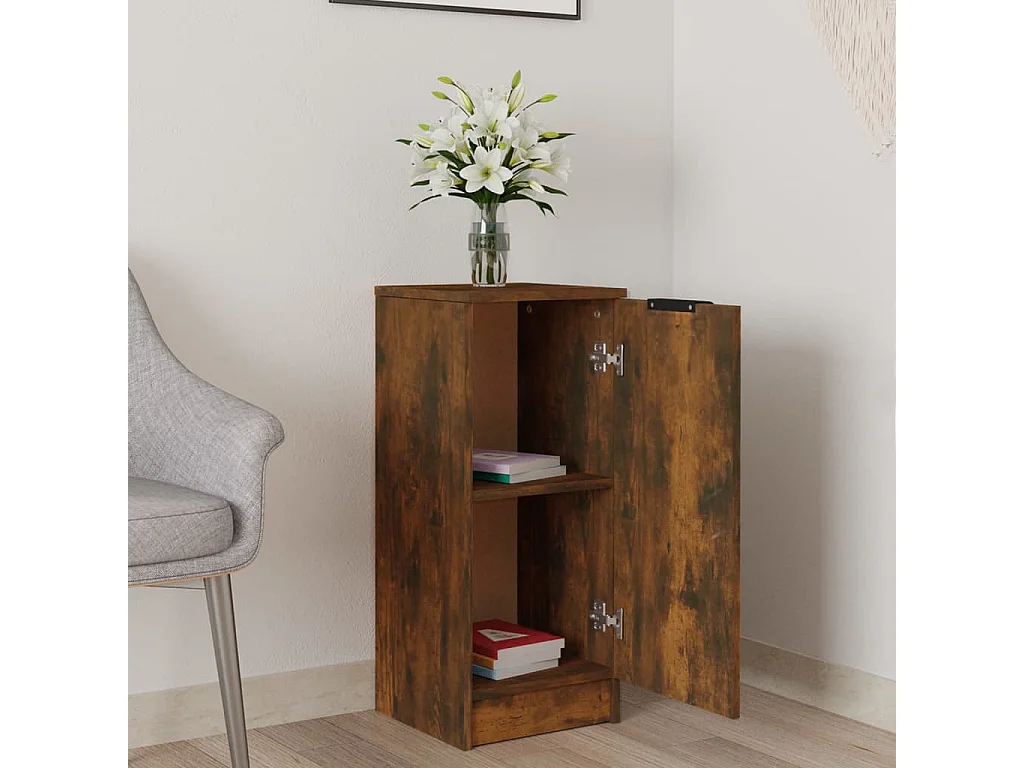 Buffet Chêne fumé 30x30x70 cm Bois d'ingénierie EGER91899