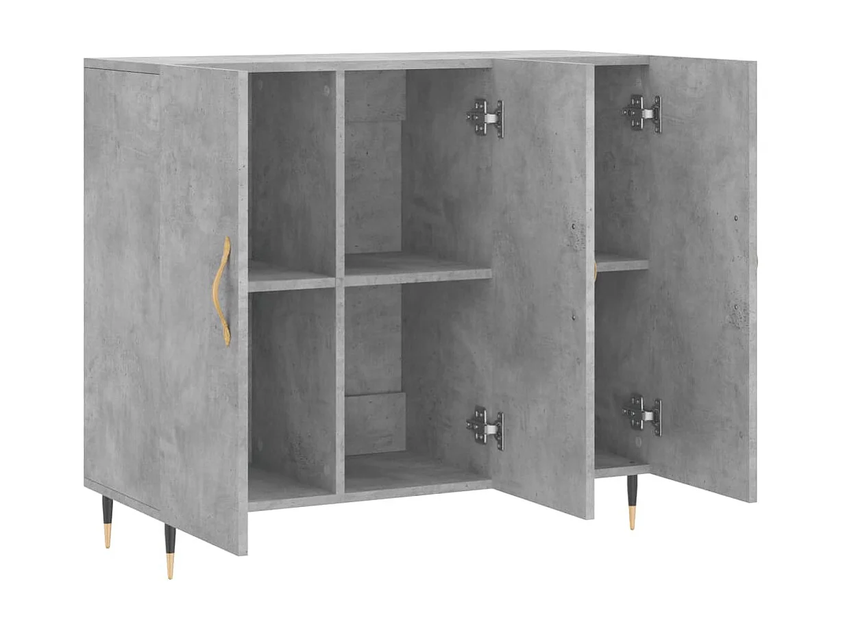 Buffet gris béton 90x34x80 cm bois d'ingénierie QWE61190