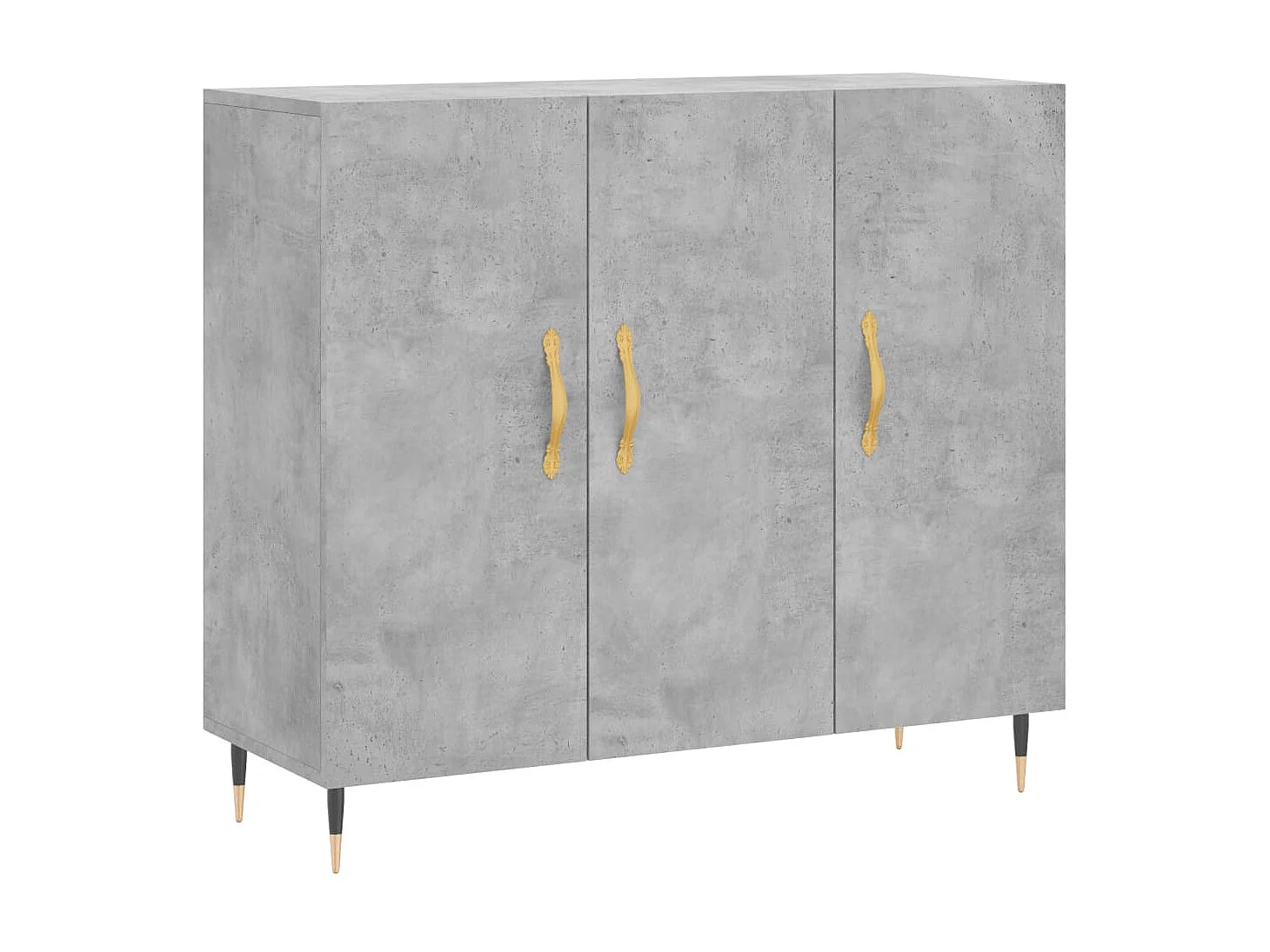 Buffet gris béton 90x34x80 cm bois d'ingénierie QWE61190