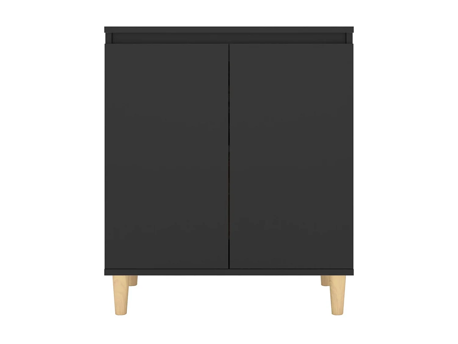 Dressoir met massief houten poten 60x35x70 cm spaanplaat zwart NL941007